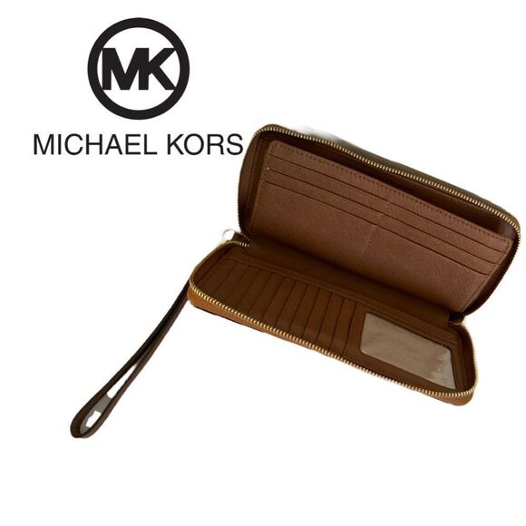 Michael Kors Jet Set Travel Continental Saffiano Leather Wallet Wristlet - Picture 4 of 4